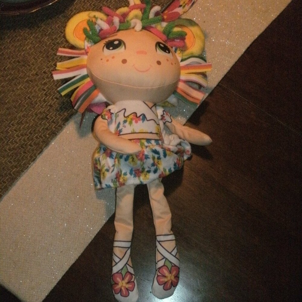 Flip Zee Precious Girls Roarie Plush Toy Doll 15" Reversible 2 Sided Stuffed